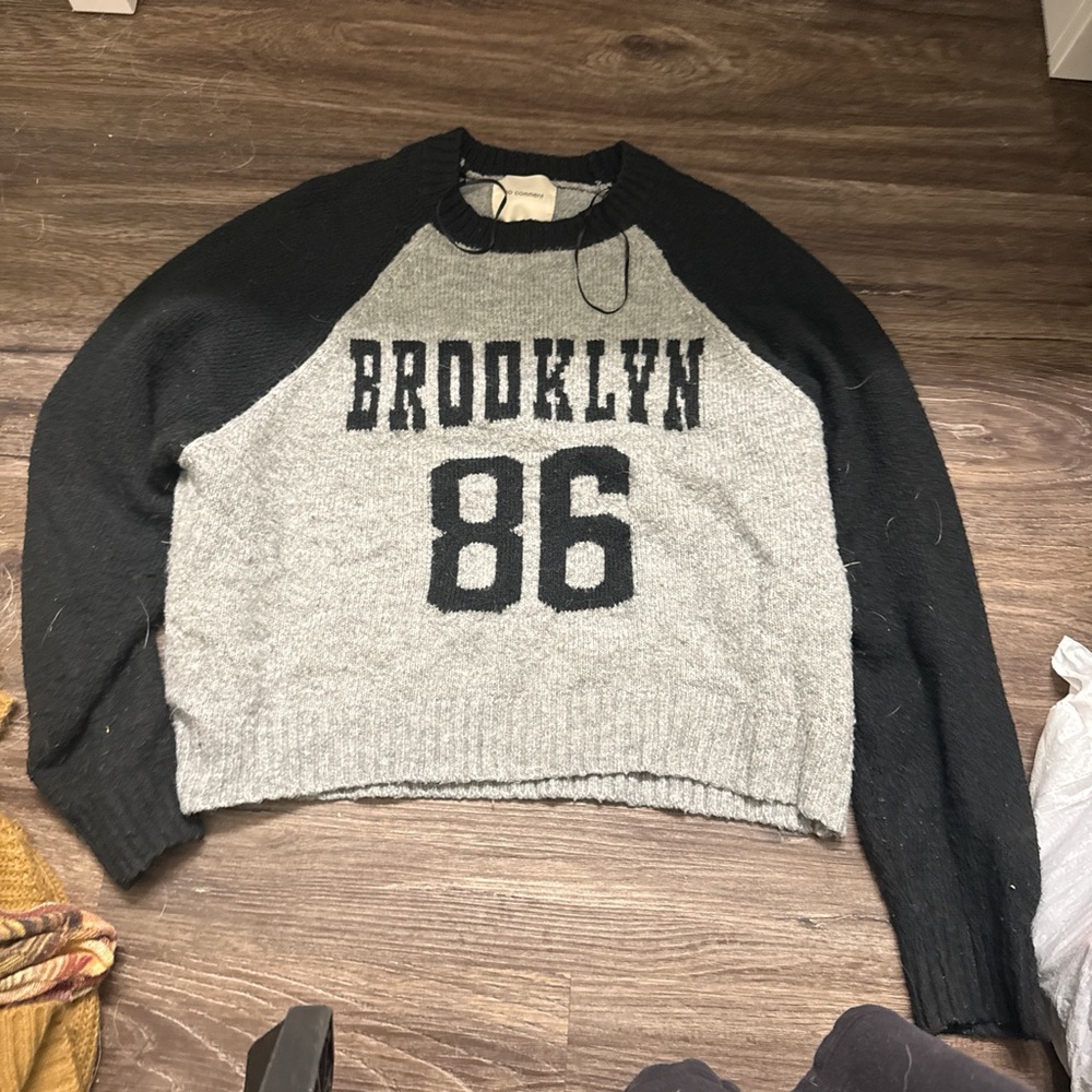 Brooklyn 86 Black and Gray Crop Top